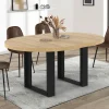 IDMarket Table à manger ronde extensible bois et noir 4-6 personnes* Tables|Tables Et Chaises
