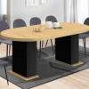 IDMarket Table à manger ronde extensible 110-200 cm 4-10 personnes bois et noir style moderne* Collection Contemporaine|Tables