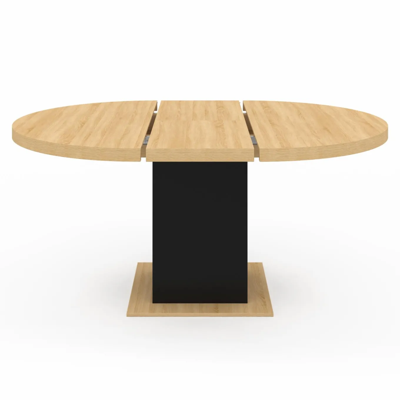 IDMarket Table à manger ronde extensible 4-8 personnes noir et bois* Tables