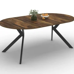 IDMarket Table à manger ronde extensible de 110-200 cm pour 10 personnes en bois* Collection Vintage|Tables