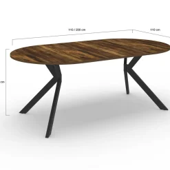 IDMarket Table à manger ronde extensible de 110-200 cm pour 10 personnes en bois* Collection Vintage|Tables