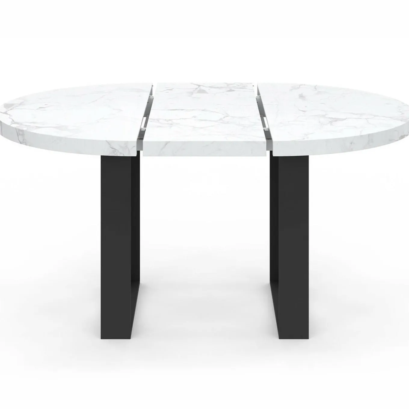 IDMarket Table à manger ronde extensible de 110-150 cm pour 4 à 6 personnes à l’effet marbre* Tables|Tables Et Chaises