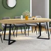 IDMarket Table à manger ronde extensible 110-200 cm 4-10 personnes en bois et pieds noirs* Salle À Manger Complète|Tables Et Chaises