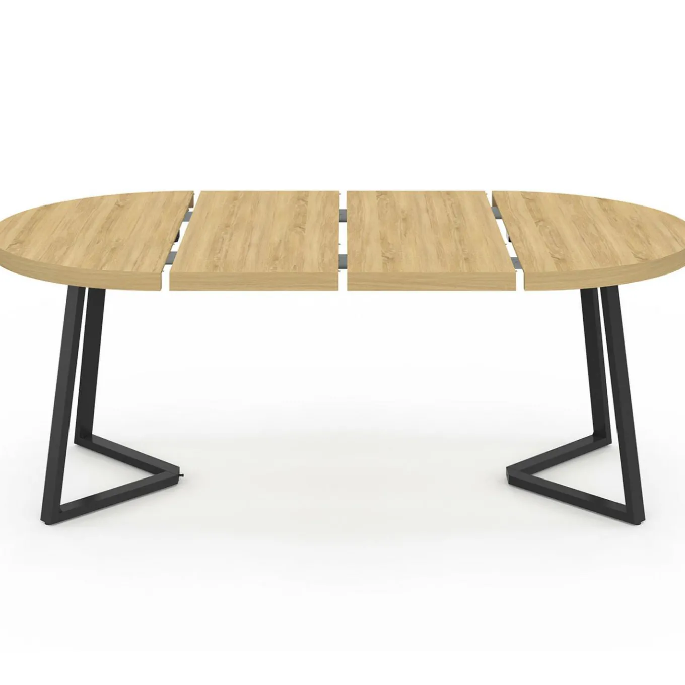 IDMarket Table à manger ronde extensible 110-200 cm 4-10 personnes en bois et pieds noirs* Salle À Manger Complète|Tables Et Chaises