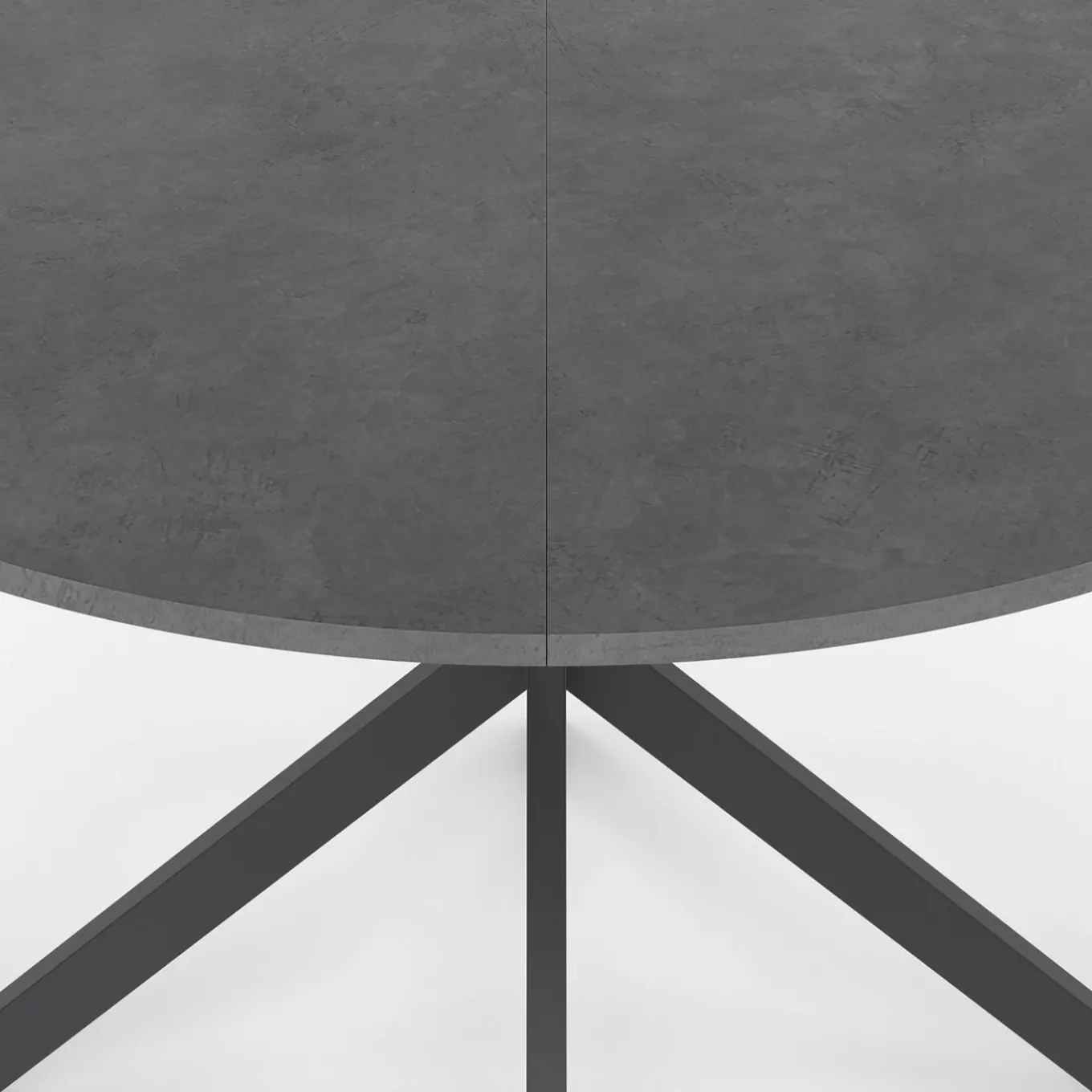 IDMarket Table à manger ronde plateau effet béton 110 cm pied araignée gris anthracite 6 personnes* Meubles En Bois|Collection Moderne
