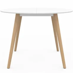 IDMarket Table à manger ronde scandinave 110 cm blanc* Tables