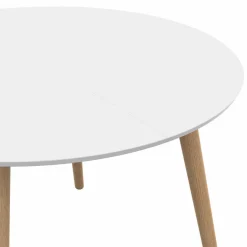 IDMarket Table à manger ronde scandinave 110 cm blanc* Tables