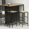 IDMarket Table bar industriel 2 tabourets* Meubles Hauts|Meubles Noirs