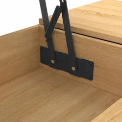 IDMarket Table basse 2 plateaux relevables bois et noir* Tables Basses|Salon Complet