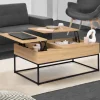 IDMarket Table basse avec 2 plateaux relevables style industriel* Meubles Bas|Collection Industrielle