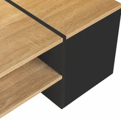 IDMarket Table basse avec bar bois et noir* Meubles Noirs|Collection Design