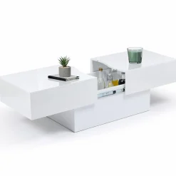 IDMarket Table basse blanc brillant* Meubles Bas|Meubles Blancs