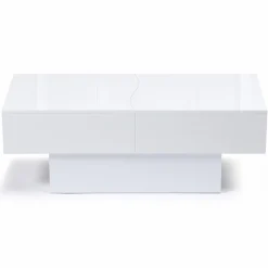 IDMarket Table basse blanc brillant* Meubles Bas|Meubles Blancs