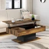 IDMarket Table basse bois effet vieilli et noir* Collection Moderne|Tables Basses