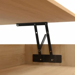 IDMarket Table basse carrée bois et blanc avec plateau relevable* Collection Moderne|Meubles Blancs