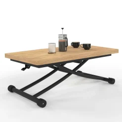 IDMarket Table basse convertible en table à manger industrielle* Collection Design|Collection Industrielle