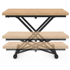 IDMarket Table basse convertible en table à manger industrielle* Collection Design|Collection Industrielle