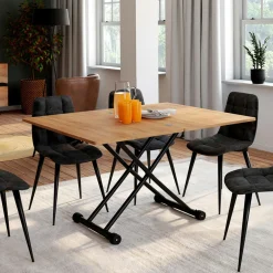 IDMarket Table basse convertible en table à manger industrielle* Collection Design|Collection Industrielle