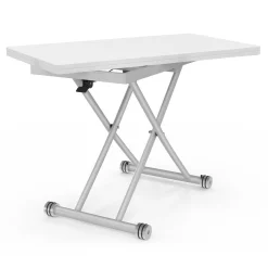 IDMarket Table basse convertible en table à manger blanche* Meubles Blancs|Collection Design