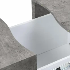 IDMarket Table basse coulissante en bois blanc et plateau effet béton* Collection Contemporaine|Tables Basses