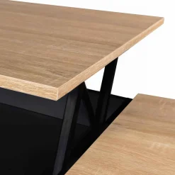 IDMarket Table basse double plateau relevable noir et bois* Collection Design|Collection Moderne