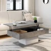 IDMarket Table basse effet béton et blanc* Collection Moderne|Tables Basses
