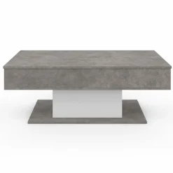 IDMarket Table basse effet béton et blanc* Collection Moderne|Tables Basses