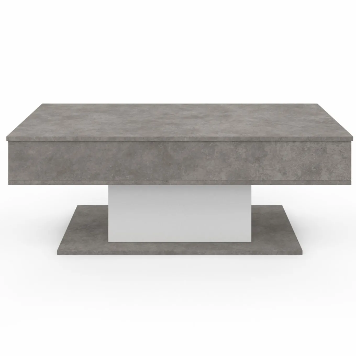 IDMarket Table basse effet béton et blanc* Collection Moderne|Tables Basses
