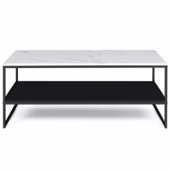 IDMarket Table basse effet marbre double plateau* Collection Design|Collection Moderne