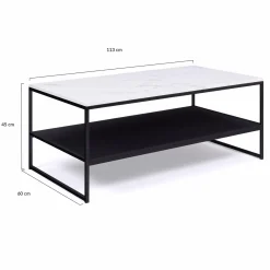 IDMarket Table basse effet marbre double plateau* Collection Design|Collection Moderne