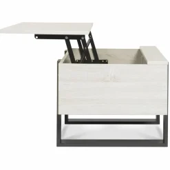 IDMarket Table basse industrielle relevable bois gris* Collection Design|Collection Moderne