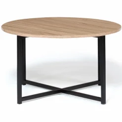 IDMarket Table basse industrielle ronde bois et métal* Meubles En Bois|Collection Industrielle