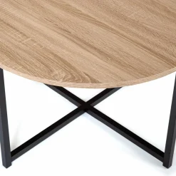 IDMarket Table basse industrielle ronde bois et métal* Meubles En Bois|Collection Industrielle