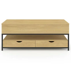 IDMarket Table basse industrielle rectangulaire plateau relevable* Tables Basses