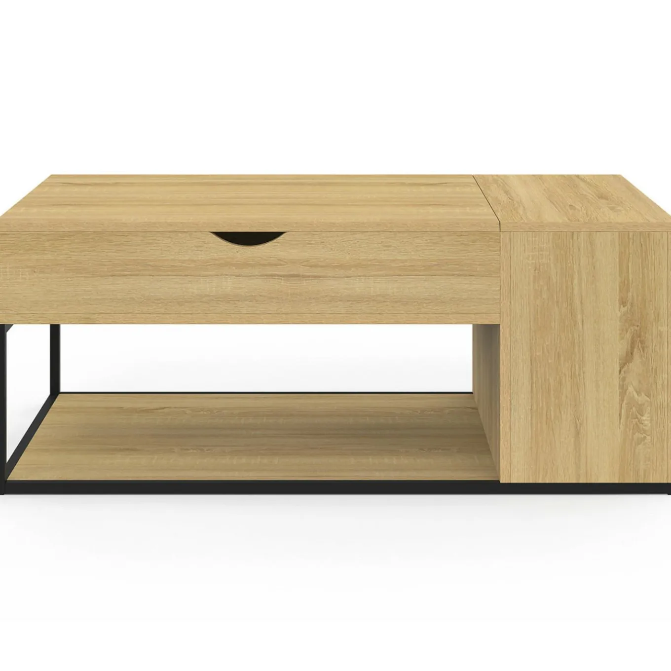 IDMarket Table basse industrielle plateau relevable avec coffre* Meubles En Bois|Collection Industrielle