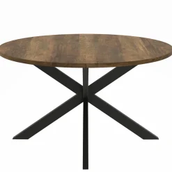 IDMarket Table basse industrielle ronde 70 cm pied araignée noir bois foncé* Meubles Bas|Collection Vintage