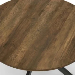 IDMarket Table basse industrielle ronde 70 cm pied araignée noir bois foncé* Meubles Bas|Collection Vintage