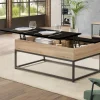 IDMarket Table basse industrielle avec plateau relevable noir* Collection Industrielle|Salon Complet