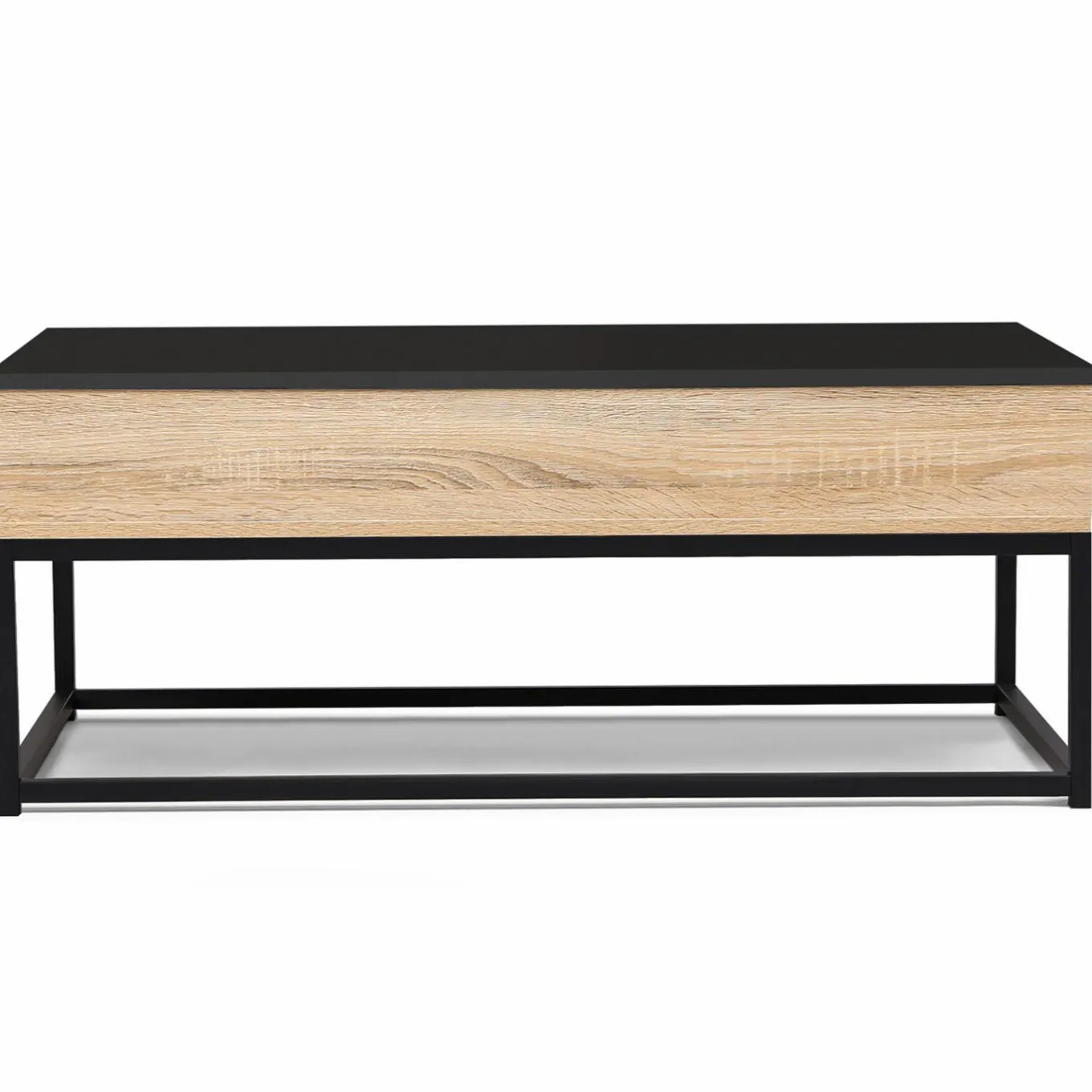 IDMarket Table basse industrielle avec plateau relevable noir* Collection Industrielle|Salon Complet