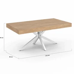 IDMarket Table basse industrielle rectangulaire bois et blanc 110 cm* Collection Vintage|Salon Complet