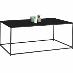 IDMarket Table basse métal noir mat 113 cm* Meubles Noirs|Collection Métal