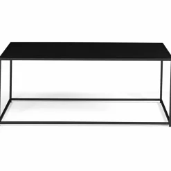 IDMarket Table basse métal noir mat 113 cm* Meubles Noirs|Collection Métal