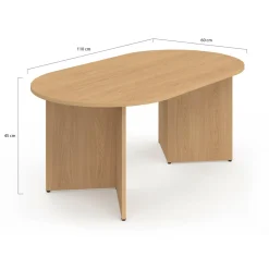 IDMarket Table basse ovale 110 cm bois effet hêtre* Meubles En Bois|Tables Basses