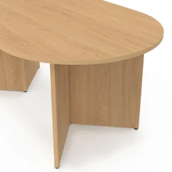 IDMarket Table basse ovale 110 cm bois effet hêtre* Meubles En Bois|Tables Basses