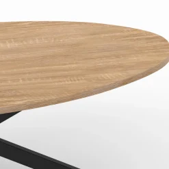 IDMarket Table basse ovale bois et métal noir avec pied araignée* Tables Basses|Salon Complet