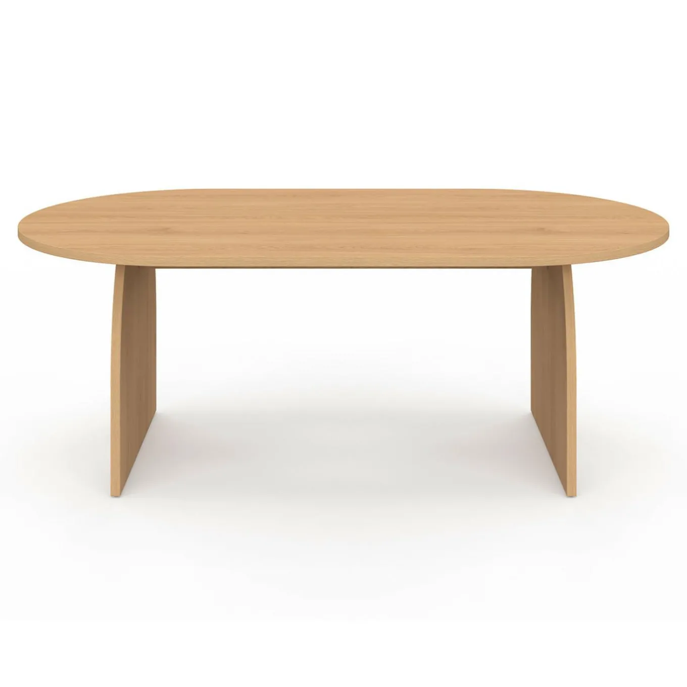 IDMarket Table basse ovale pied central bois effet hêtre 110 cm* Meubles En Bois|Tables Basses