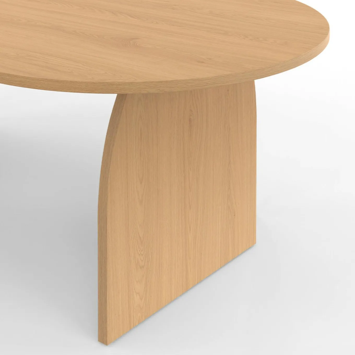 IDMarket Table basse ovale pied central bois effet hêtre 110 cm* Meubles En Bois|Tables Basses