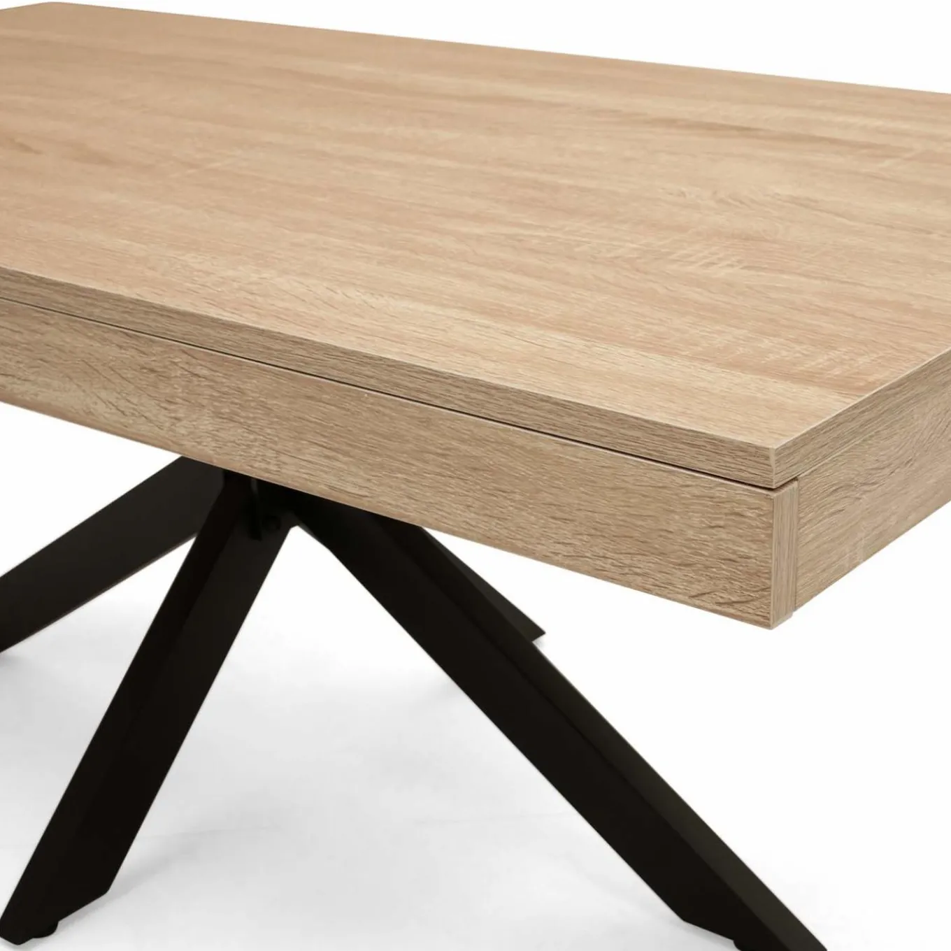 IDMarket Table basse pied araignée bois et noir* Collection Industrielle|Salon Complet