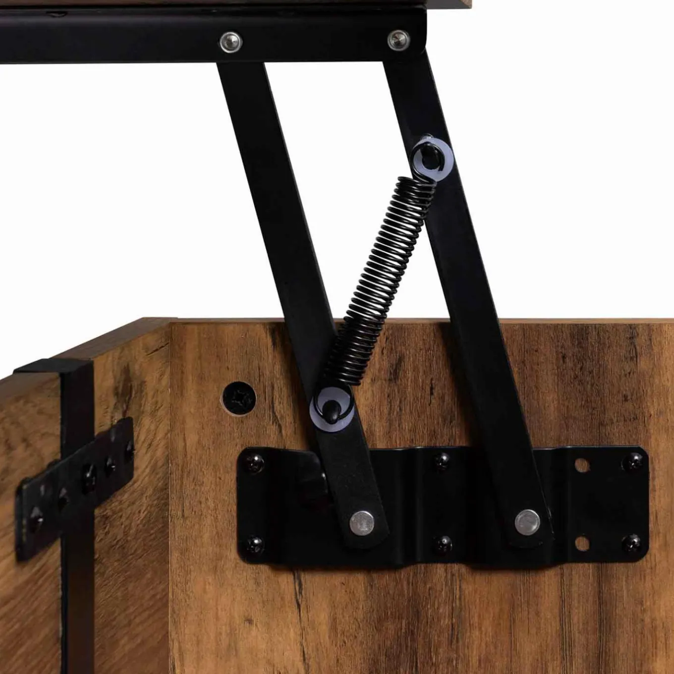 IDMarket Table basse plateau relevable bois foncé pied épingle* Meubles En Bois|Collection Vintage