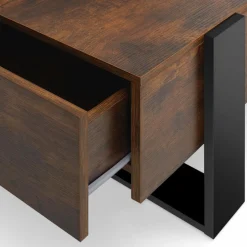 IDMarket Table basse rectangle avec tiroirs 100cm bois et noir* Salon Complet|Tables Basses